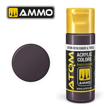 Pintura acrílica ATOM Ammo Mig Rubber & Tires by Mig Jiménez - pintura para el modelado, pintura artística, pintura acrílica.