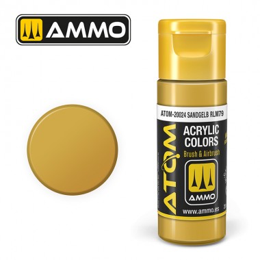 Colori acrili ATOM by Ammo Mig ,Vernice Acrilica Sandgelb RLM79 di Mig Jiménez - pittura acrilica per modellismo, pittura artistica, vernice acrilica.