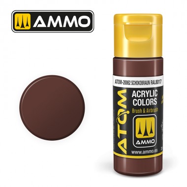 Pintura acrílica ATOM Ammo Mig Schokobraun RAL8017  by Mig Jiménez - pintura para el modelado, pintura artística, pintura acrílica.