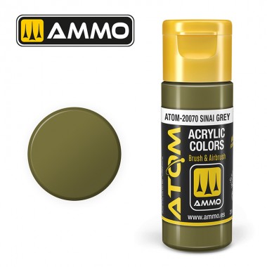 Pintura acrílica ATOM Ammo Mig Sinai Grey by Mig Jiménez - pintura para el modelado, pintura artística, pintura acrílica.