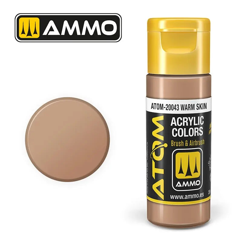 ATOM Acrylic Paint Ammo Mig Warm Skin by Mig Jiménez - ATOM-20043 paint for modeling, artistic paint, acrylic paint.