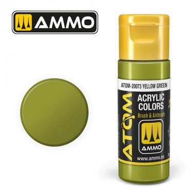 Acrylic paint ATOM Ammo Mig Yellow Green by Mig Jiménez - modelism paint, artistic paint, acrylic paint.