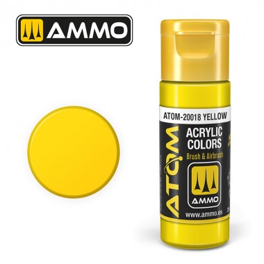 Colori acrili ATOM by Ammo Mig ,Vernice Acrilica Yellow di Mig Jiménez - pittura acrilica per modellismo, pittura artistica, vernice acrilica.