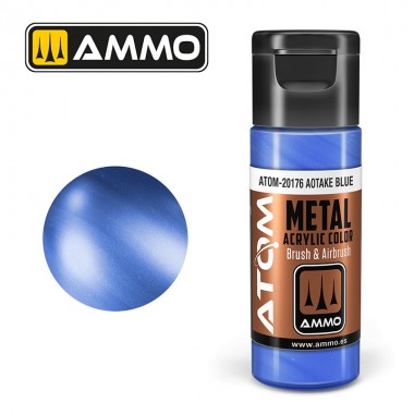 Peinture acrylique ATOM Ammo Mig METALLIC Aotake Blue by Mig Jiménez - peinture pour le modélisme, peinture artistique, peinture acrylique.