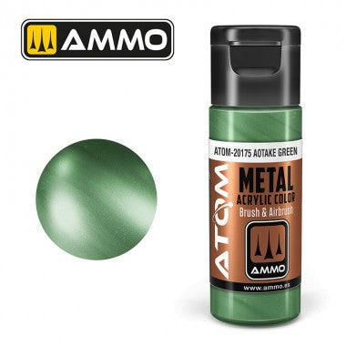 Peinture acrylique ATOM Ammo Mig METALLIC Aotake Green by Mig Jiménez - peinture pour le modélisme, peinture artistique, peinture acrylique.