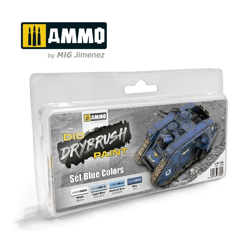 DRYBRUSH Set Blue Colors A.MIG-7303