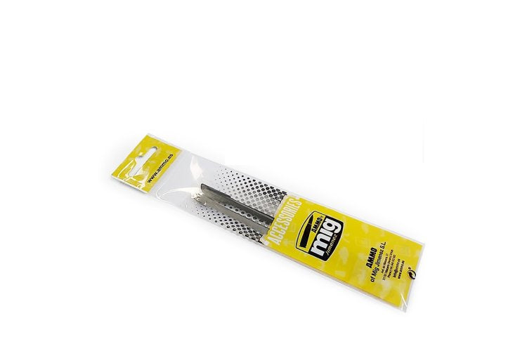 Ammo MIG 8678 Spátula del aplicador de silicona para texturas y pigmentos: papel de lija, bloque o palo de 2 piezas