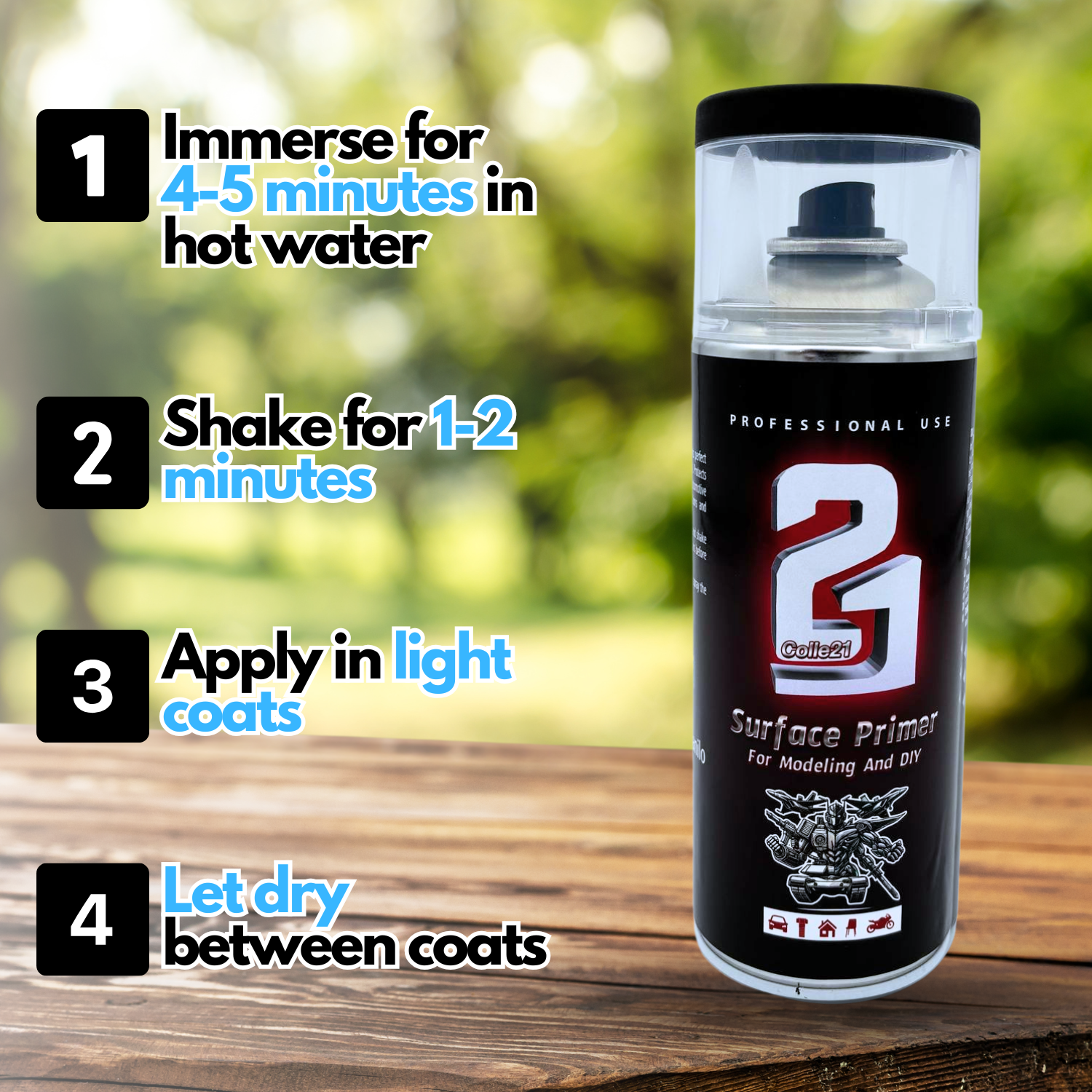 PRIMER SPRAY BLACK MATT Colle21 per modellismo, Primer spray BLACK MATT per bricolage e Hobby.