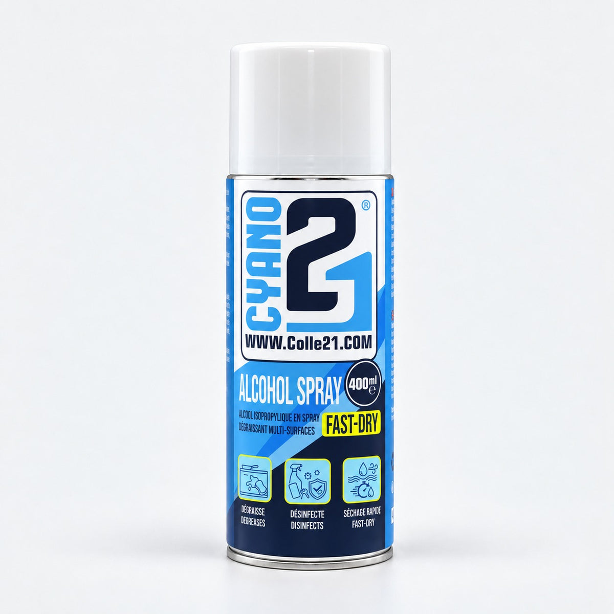 Alcohol Isopropílico en Spray 400 ml – Colle21 FAST-DRY: Limpiador y Desengrasante Multisuperficies