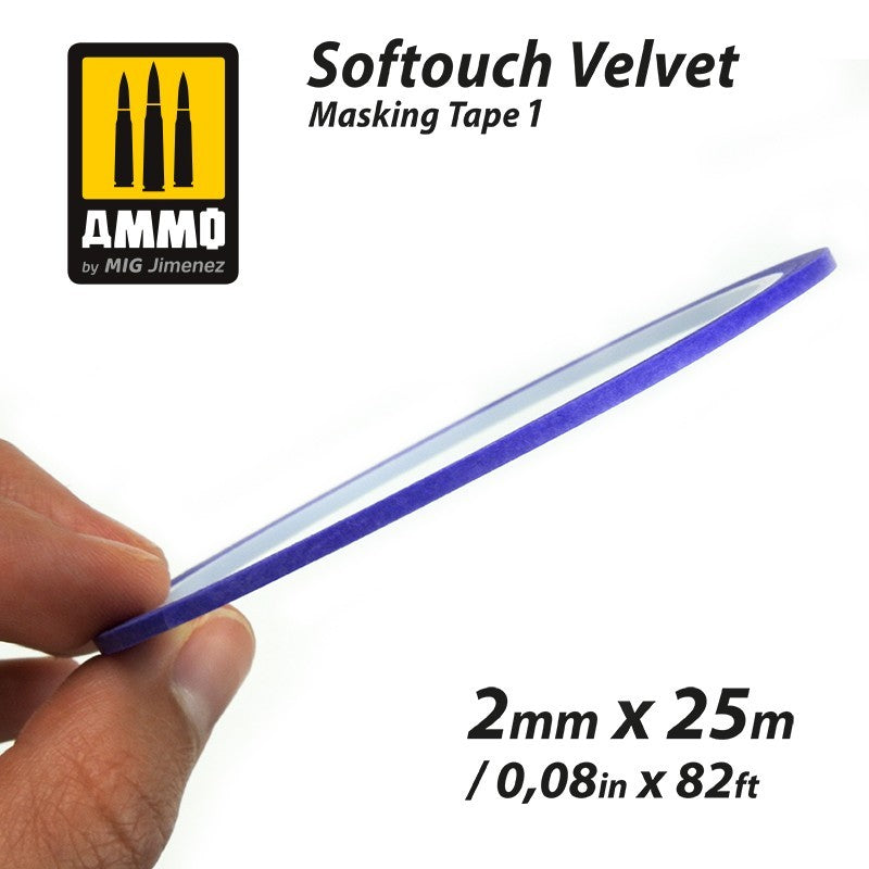 Softouch Velvet Masking Tape 1 (2mm x 25M)  A.MIG-8240