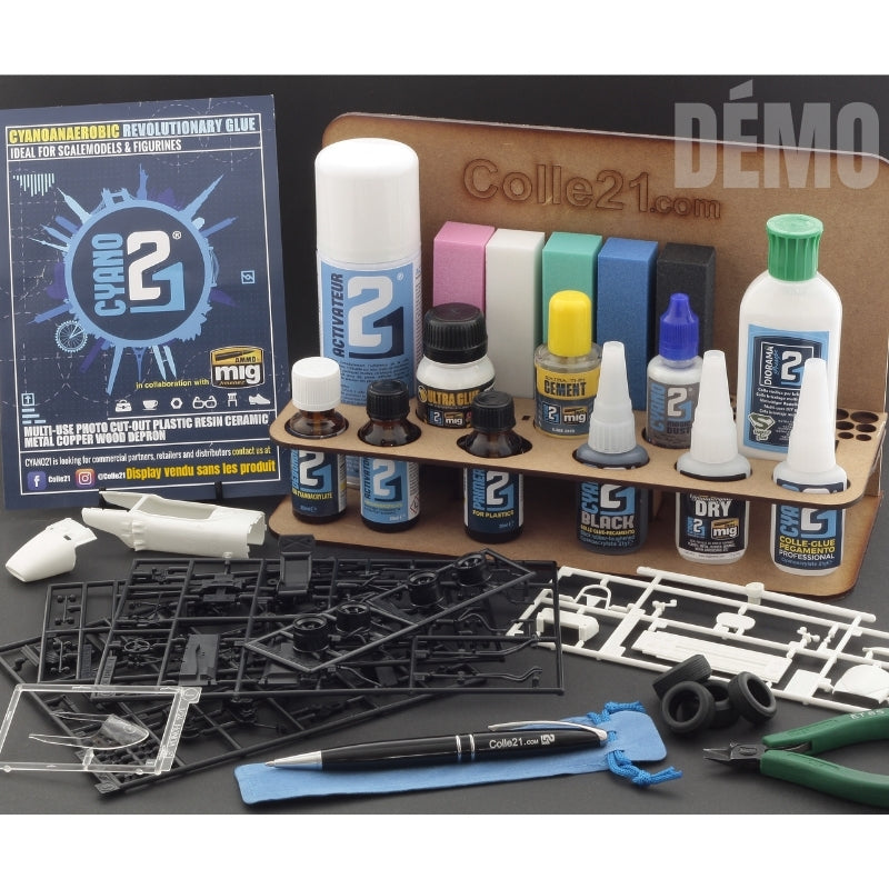 DISPLAY Colle21 pour tous les Produits et Accessoires Super glue cyano Colle21